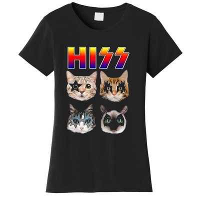 Hiss Funny Cats Kittens Rock Rockin Women's T-Shirt