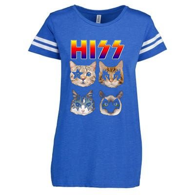 Hiss Funny Cats Kittens Rock Rockin Enza Ladies Jersey Football T-Shirt