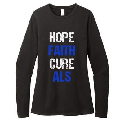 Hope Faith Cure ALS Awareness Womens CVC Long Sleeve Shirt