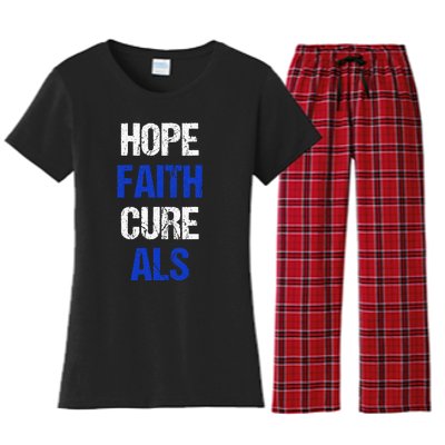 Hope Faith Cure ALS Awareness Women's Flannel Pajama Set