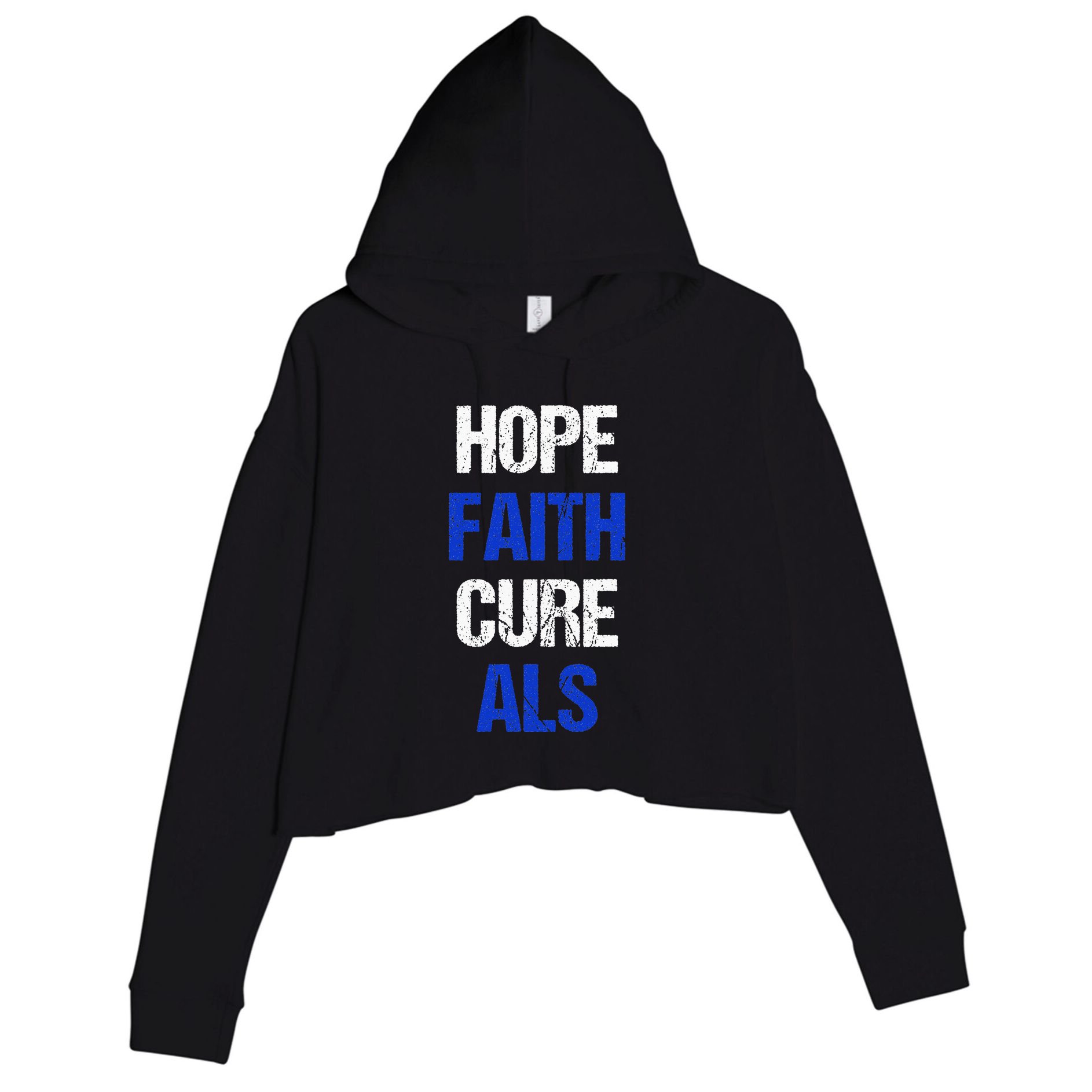 Hope Faith Cure ALS Awareness Crop Fleece Hoodie