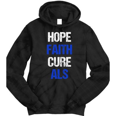 Hope Faith Cure ALS Awareness Tie Dye Hoodie