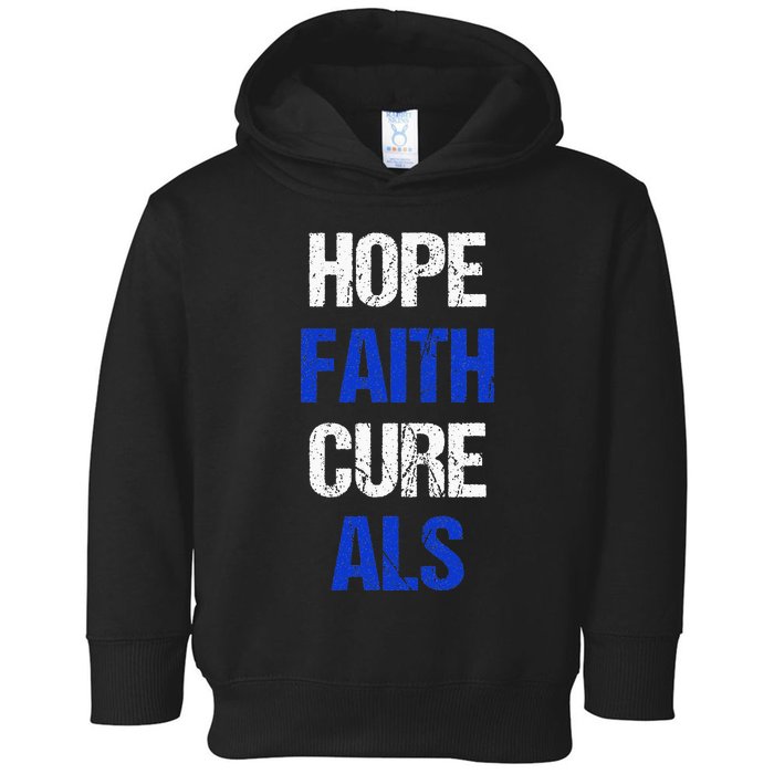 Hope Faith Cure ALS Awareness Toddler Hoodie