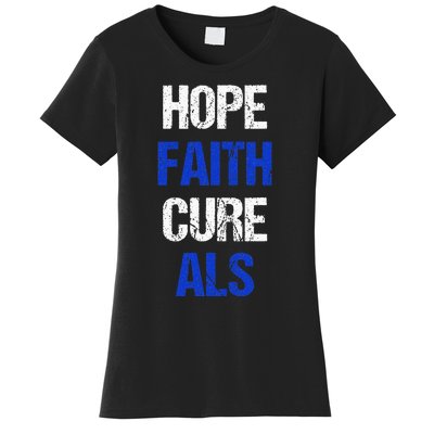 Hope Faith Cure ALS Awareness Women's T-Shirt