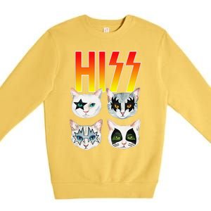 Hiss Funny Cat Cat Lover Funny Cat Premium Crewneck Sweatshirt