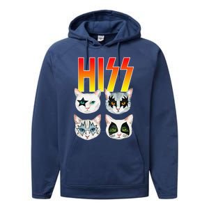 Hiss Funny Cat Cat Lover Funny Cat Performance Fleece Hoodie