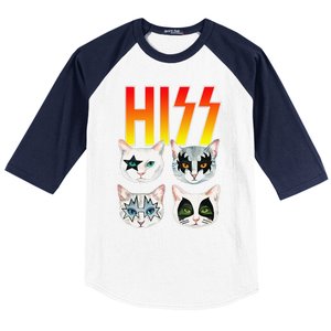 Hiss Funny Cat Cat Lover Funny Cat Baseball Sleeve Shirt