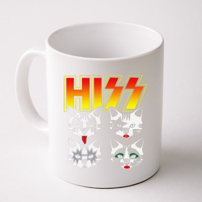 HISS Funny Cat Meow Kitty Rock Music Lover Purr And Roll Coffee Mug