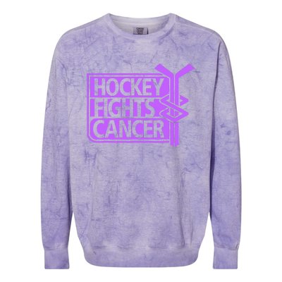 Hockey Fights Cancer Awareness Colorblast Crewneck Sweatshirt