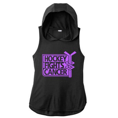 Hockey Fights Cancer Awareness Ladies PosiCharge Tri-Blend Wicking Draft Hoodie Tank