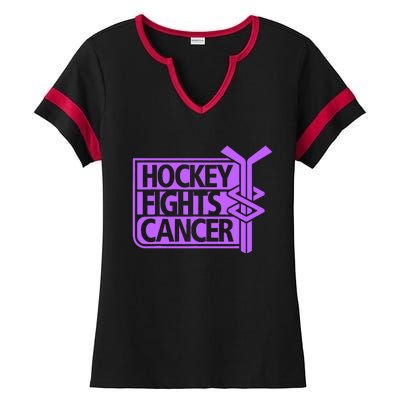 Hockey Fights Cancer Awareness Ladies Halftime Notch Neck Tee