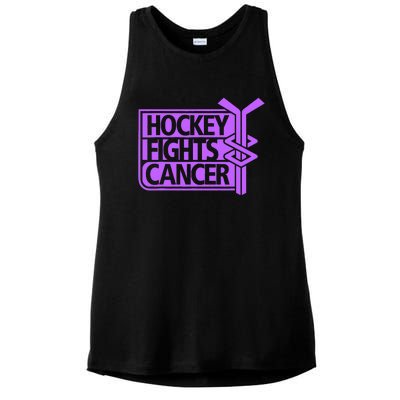 Hockey Fights Cancer Awareness Ladies PosiCharge Tri-Blend Wicking Tank