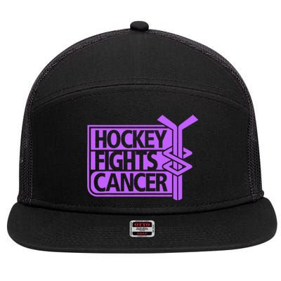 Hockey Fights Cancer Awareness 7 Panel Mesh Trucker Snapback Hat