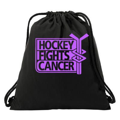 Hockey Fights Cancer Awareness Drawstring Bag