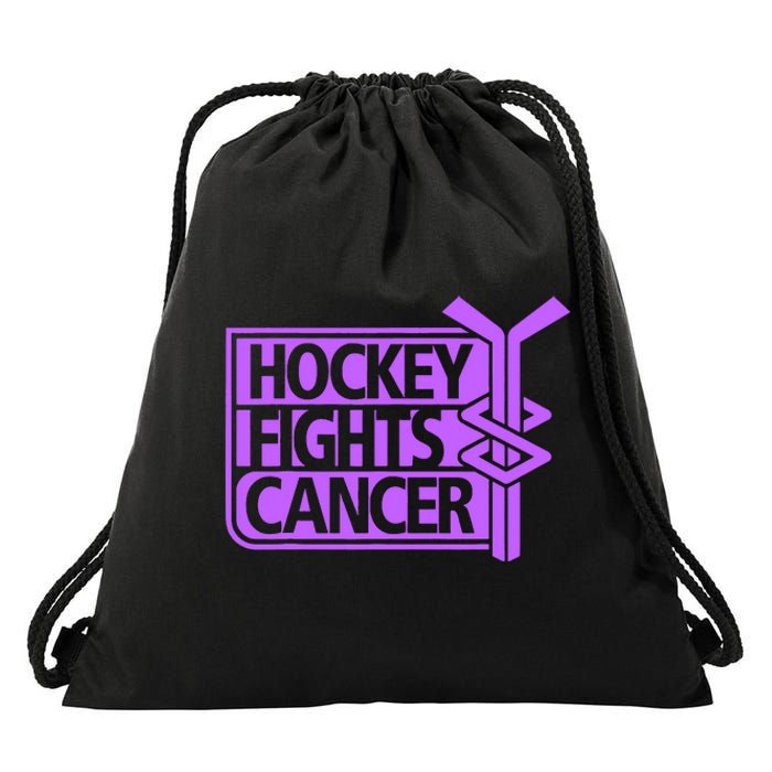 Hockey Fights Cancer Awareness Drawstring Bag