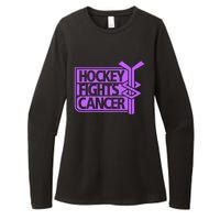 Hockey Fights Cancer Awareness Womens CVC Long Sleeve Shirt