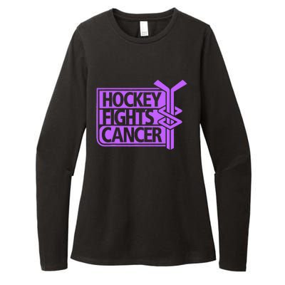 Hockey Fights Cancer Awareness Womens CVC Long Sleeve Shirt