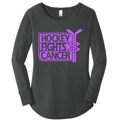 Hockey Fights Cancer Awareness Women's Perfect Tri Tunic Long Sleeve Shirt