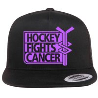 Hockey Fights Cancer Awareness Flat Bill Trucker Hat