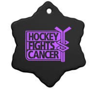 Hockey Fights Cancer Awareness Ceramic Star Ornament