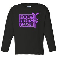 Hockey Fights Cancer Awareness Toddler Long Sleeve Shirt