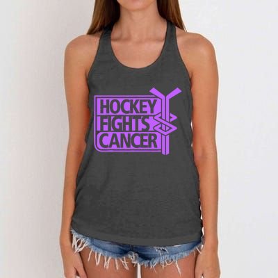 Hockey Fights Cancer Awareness Women's Knotted Racerback Tank