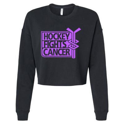 Hockey Fights Cancer Awareness Cropped Pullover Crew