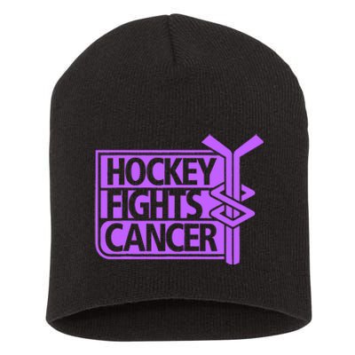 Hockey Fights Cancer Awareness Short Acrylic Beanie