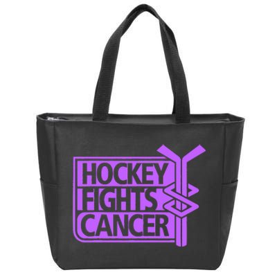 Hockey Fights Cancer Awareness Zip Tote Bag