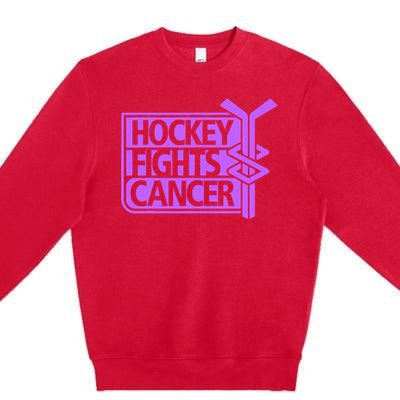 Hockey Fights Cancer Awareness Premium Crewneck Sweatshirt