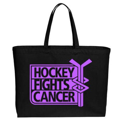 Hockey Fights Cancer Awareness Cotton Canvas Jumbo Tote