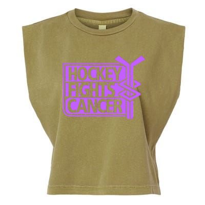 Hockey Fights Cancer Awareness Garment-Dyed Women's Muscle Tee