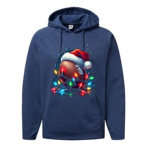 Holiday Football Cool Gift Performance Fleece Hoodie