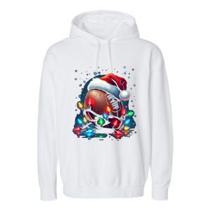 Holiday Football Cool Gift Garment-Dyed Fleece Hoodie