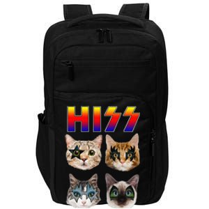 Hiss Funny Cats Kittens Rock Rockin Cute Impact Tech Backpack