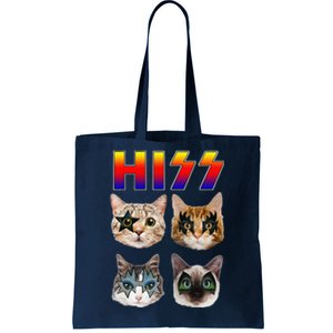 Hiss Funny Cats Kittens Rock Rockin Cute Tote Bag