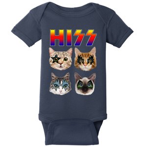 Hiss Funny Cats Kittens Rock Rockin Cute Baby Bodysuit