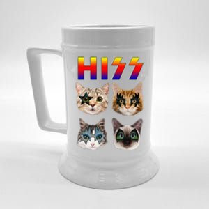 Hiss Funny Cats Kittens Rock Rockin Cute Beer Stein