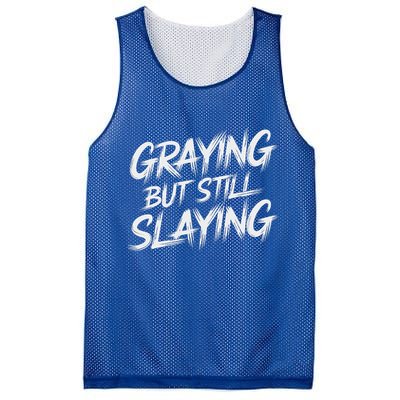 Humor For Dad Graying But Still Slaying Mesh Reversible Basketball Jersey Tank