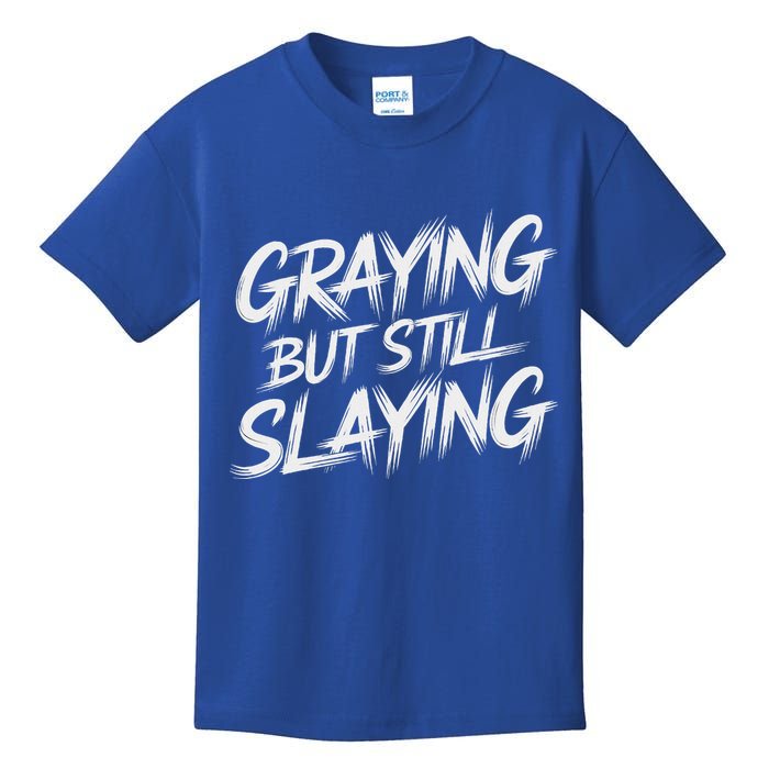 Humor For Dad Graying But Still Slaying Kids T-Shirt