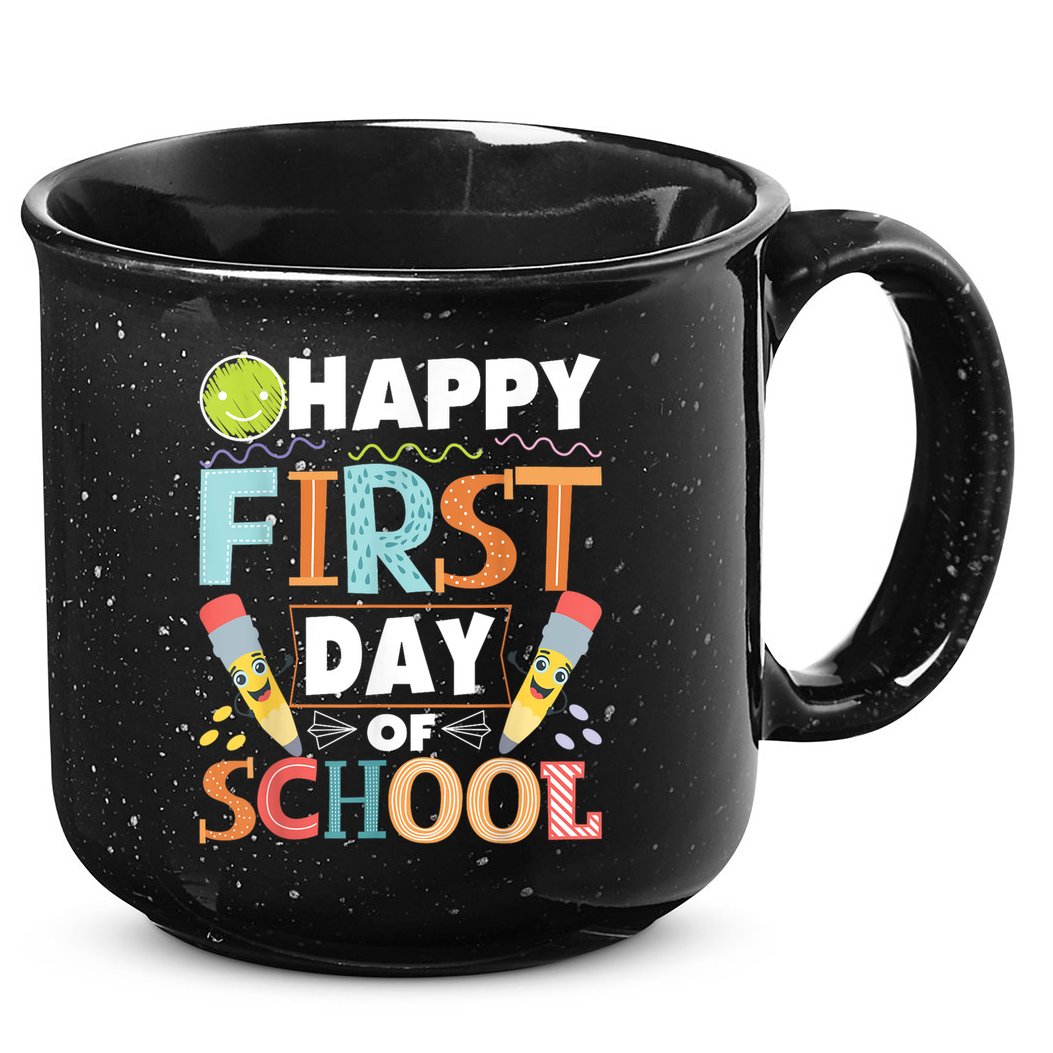 Happy First Day Of School Teacher Student Kindergarten 15oz Campfire Ceramic Mug