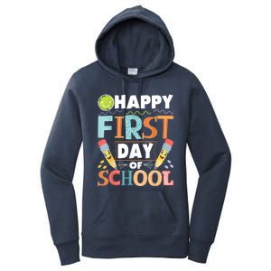 Happy First Day Of School Teacher Student Kindergarten Women's Pullover Hoodie