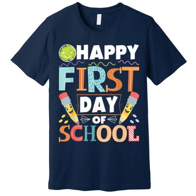 Happy First Day Of School Teacher Student Kindergarten Premium T-Shirt