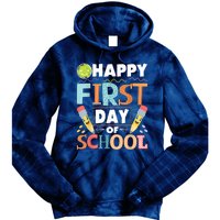 Happy First Day Of School Teacher Student Kindergarten Tie Dye Hoodie