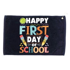 Happy First Day Of School Teacher Student Kindergarten Grommeted Golf Towel