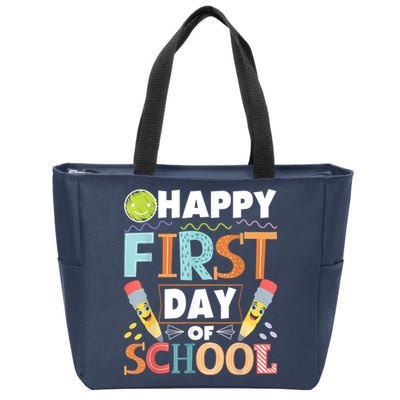 Happy First Day Of School Teacher Student Kindergarten Zip Tote Bag
