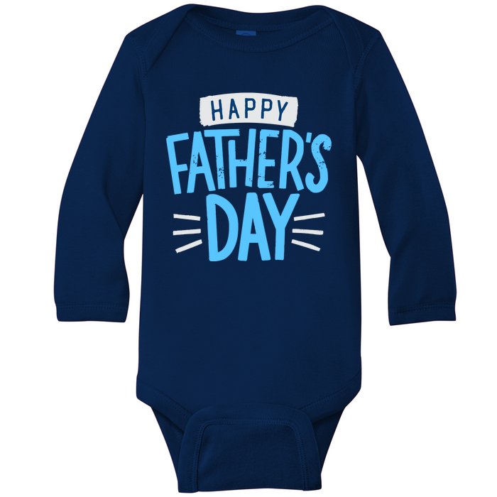 Happy Fathers Day Celebration Gift Baby Long Sleeve Bodysuit