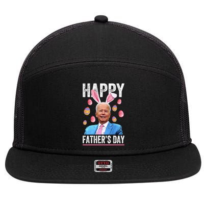 Happy Father's Day Funny Biden Confused For Easter Day Gift 7 Panel Mesh Trucker Snapback Hat