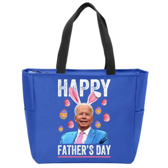 Happy Father's Day Funny Biden Confused For Easter Day Gift Zip Tote Bag