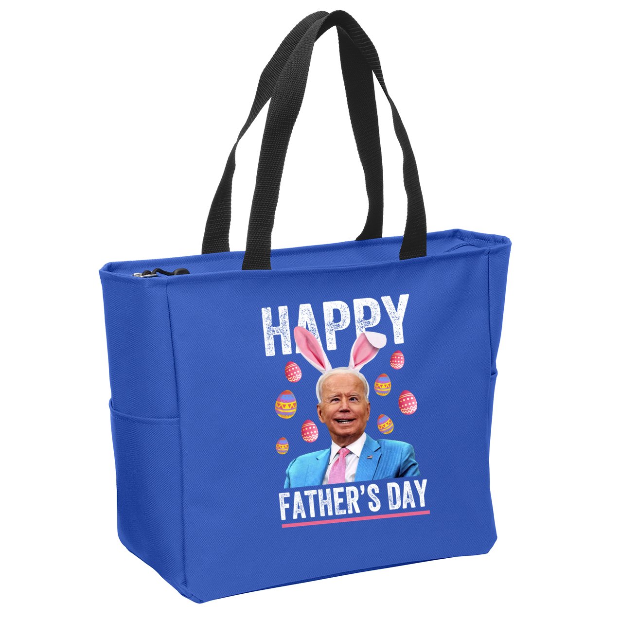 Happy Father's Day Funny Biden Confused For Easter Day Gift Zip Tote Bag